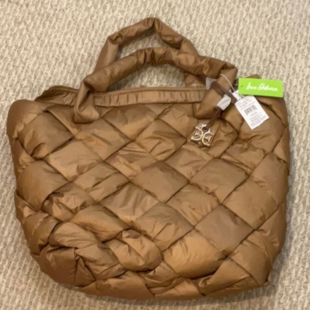 Sam Edelman Bronze Quilted Tote Bag